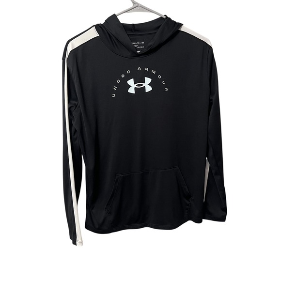 Under Armour Other - Under Armour Kids Youth YXL Black White Heatgear Hoodie Long Sleeve Pullover‎